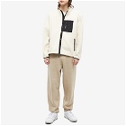 MKI Men's Polar Fleece Track Jacket in Off White/Khaki