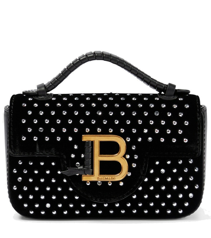 Photo: Balmain B-Buzz Mini studded velvet crossbody bag