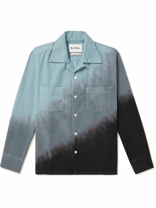 Photo: NOMA t.d. - Convertible-Collar Hand-Dyed Cotton-Flannel Shirt - Blue