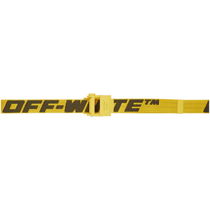 Off-White Yellow and Black Mini 2.0 Industrial Belt Off-White