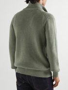 TOM FORD - Ribbed Wool and Silk-Blend Cardigan - Green