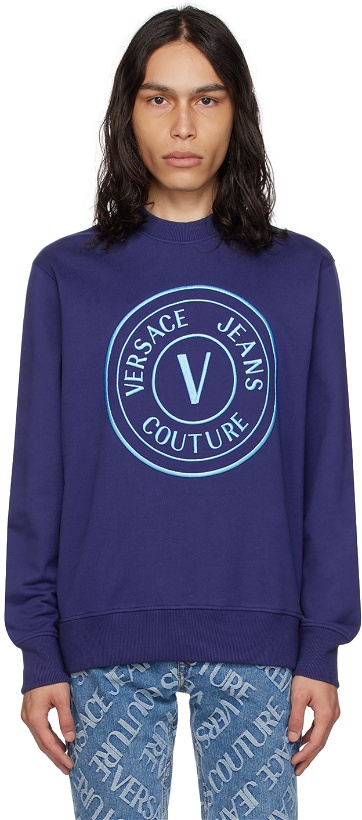 Photo: Versace Jeans Couture Navy V-Emblem Sweatshirt