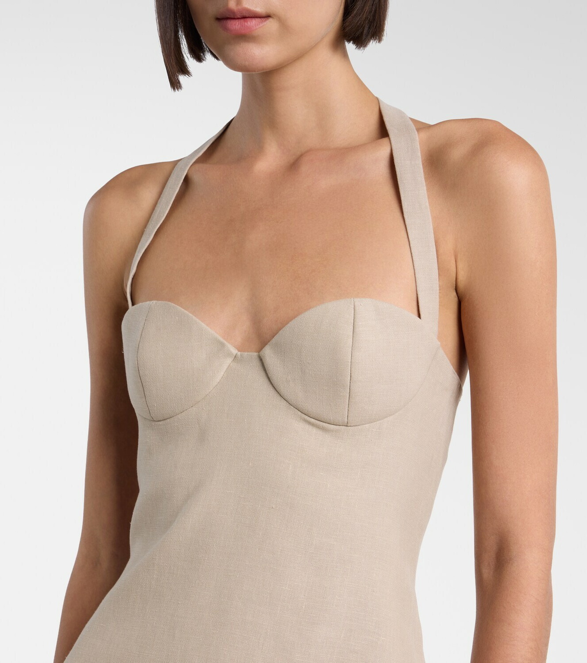 Magda Butrym Halterneck linen minidress