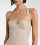 Magda Butrym Halterneck linen minidress