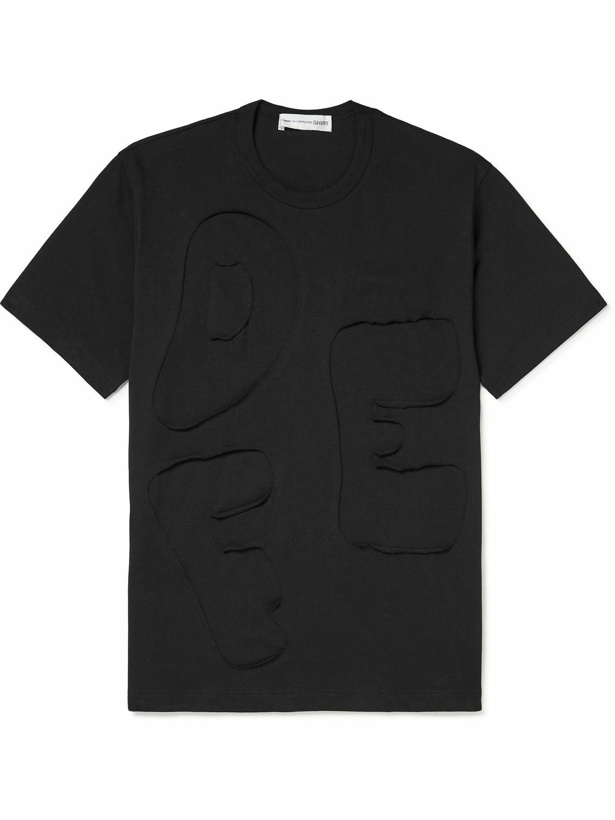 Photo: Comme des Garçons SHIRT - Slim-Fit Appliquéd Cotton-Jersey T-Shirt - Black