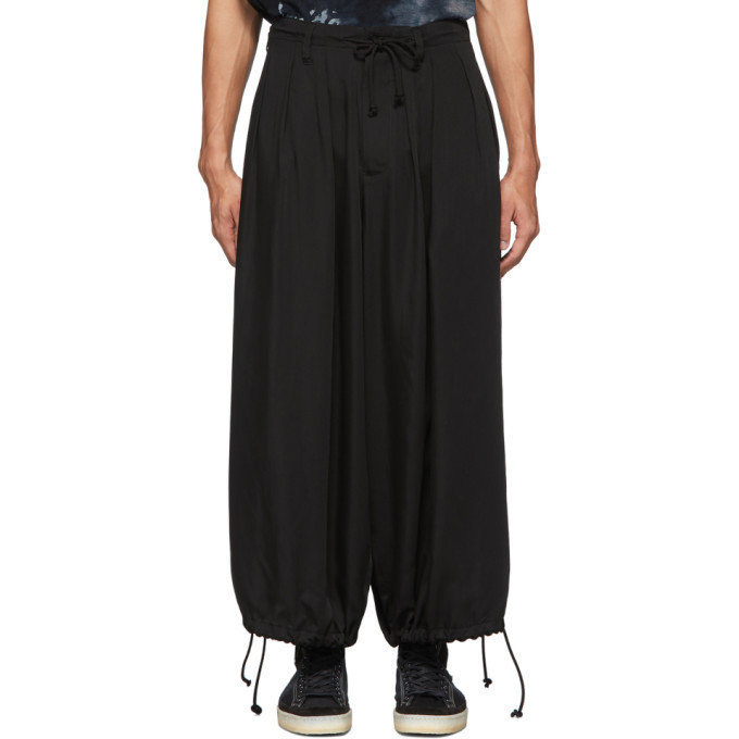 Yohji Yamamoto Black Cupro Balloon Trousers Yohji Yamamoto