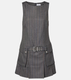 Ganni Belted pinstripe minidress