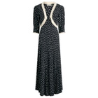 RIXO Women's Amina Dress in Layla Dot Navy