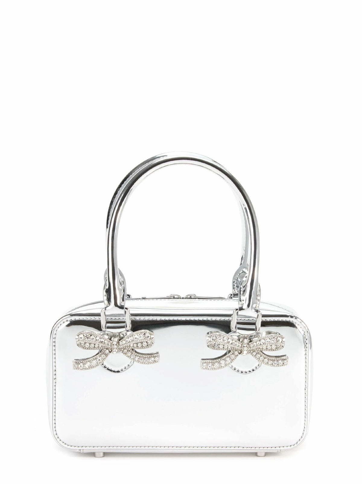 【送料&関税込】self-portrait Hand Bag In Silver Brass Metallic Silver Leather Mini Tote Bag – self-portrait