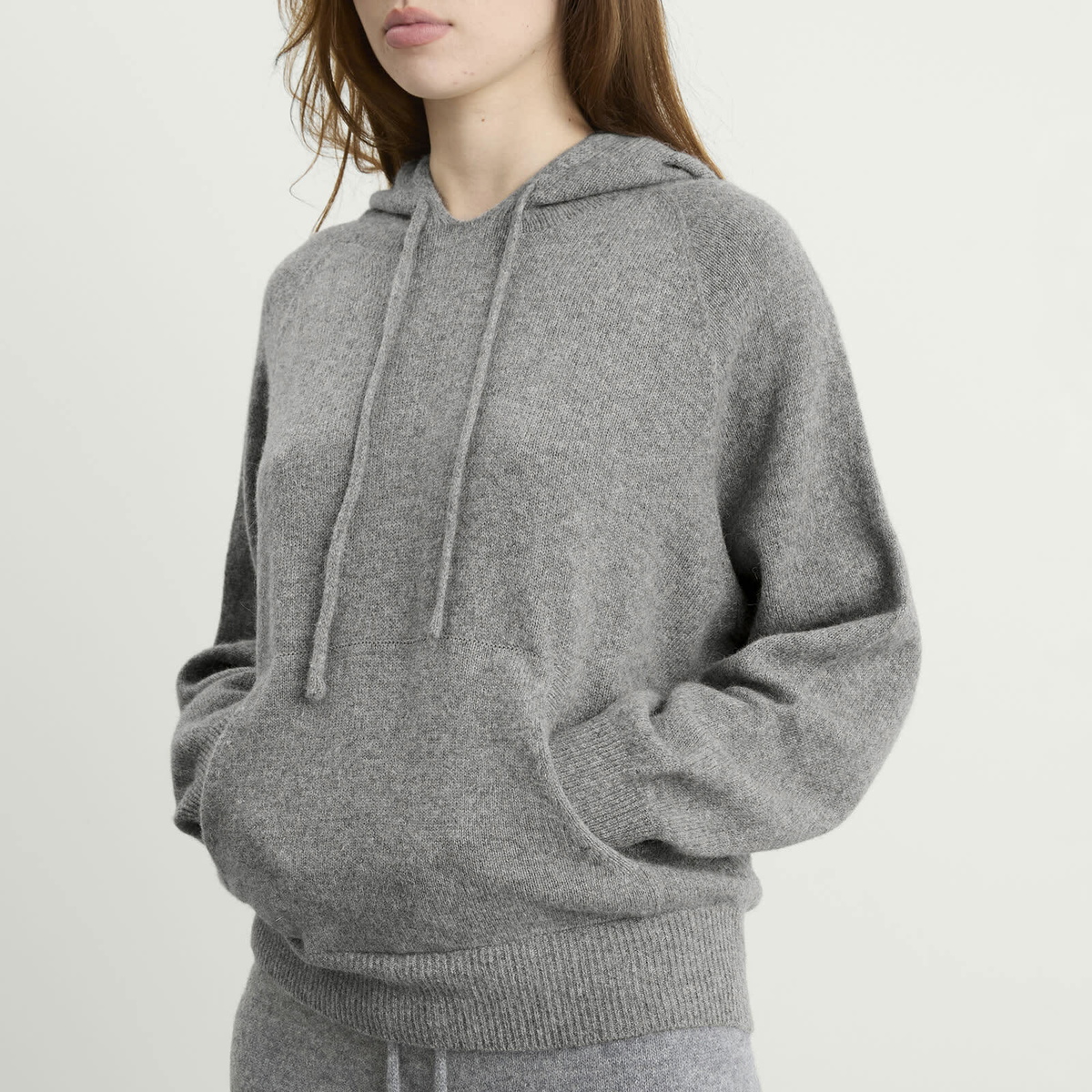 Nothing Written Women's Casta Knit Hoodie Sweater in Gray