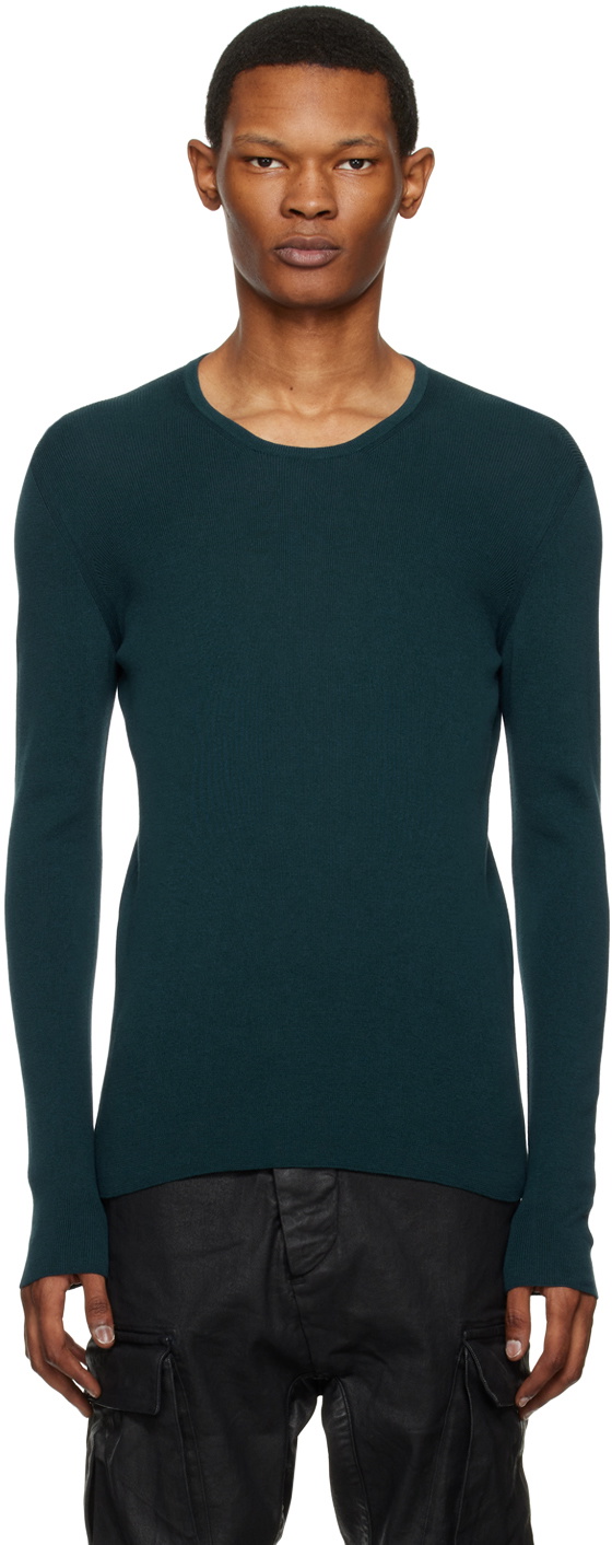 Label Under Construction Blue Ribbed Sweater