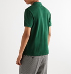 AMI - Logo-Appliquéd Cotton-Piqué Polo Shirt - Green