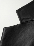John Elliott - Double-Breasted Leather Blazer - Black