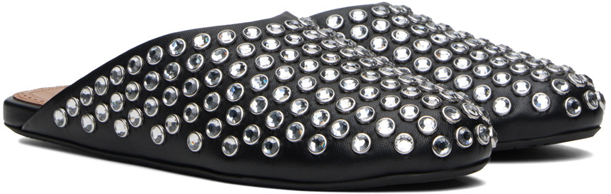 ALAÏA Black Strass Lambskin Mules