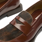 Eytys Men's Savant Calf Hair Leather Loafer in Mahogny