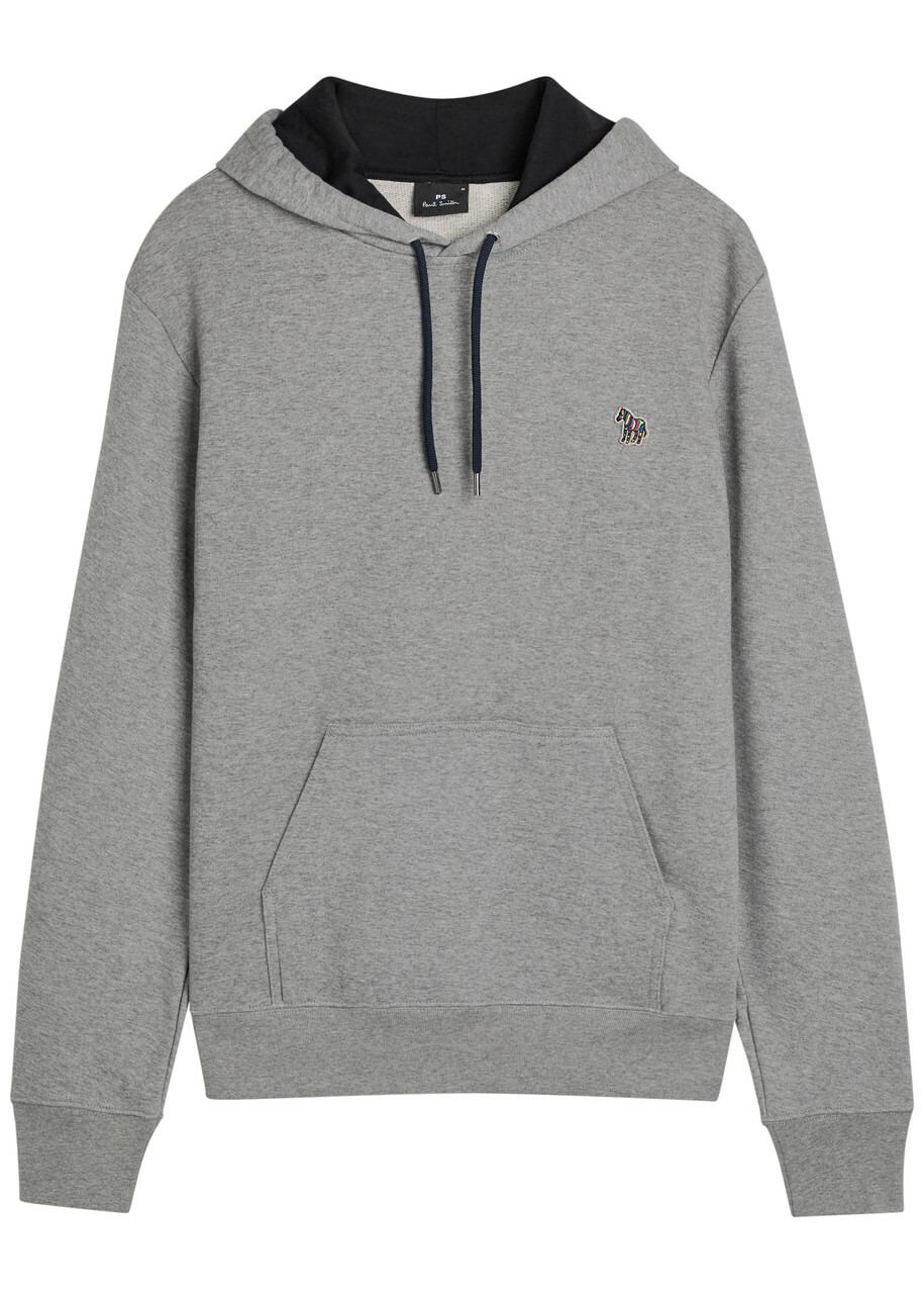 PS Paul Smith Appliquéd Hooded Cotton Sweatshirt Grey