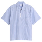 Universal Works Men's Nipon Stripe Ewan Shirt in Sky/White