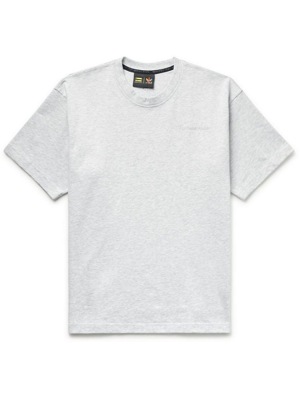 Photo: ADIDAS CONSORTIUM - Pharrell Williams Basics Embroidered Cotton-Jersey T-Shirt - Gray