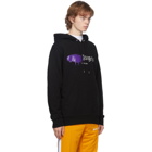 Palm Angels Black and Purple London Sprayed Hoodie