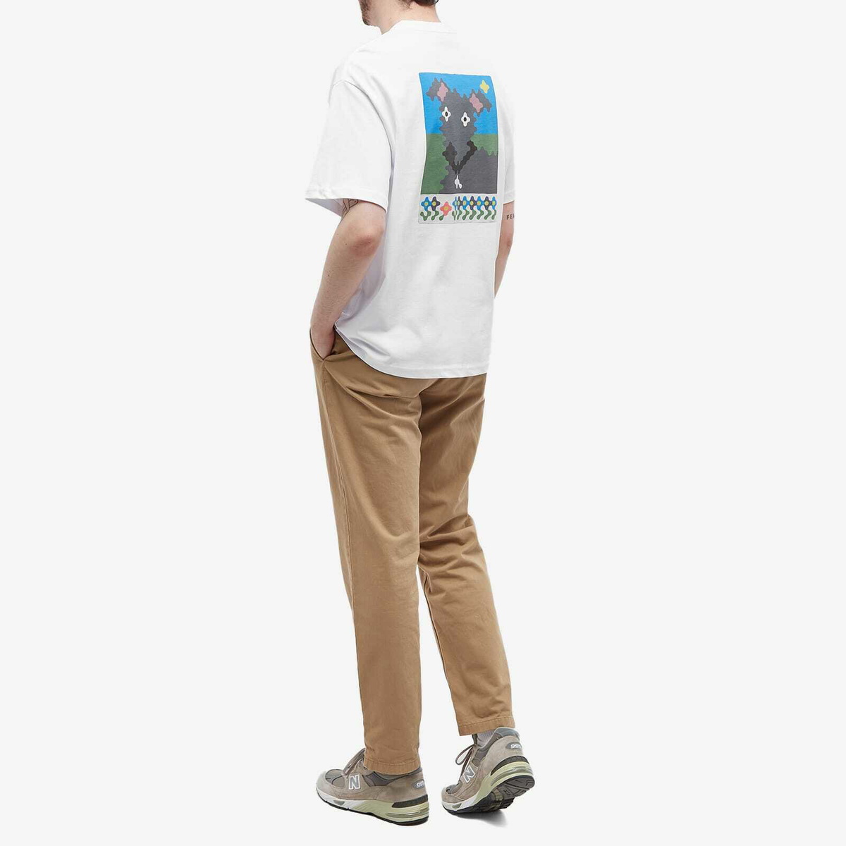 Blue Flowers Men's Patsy T-Shirt in White