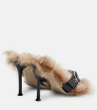 Christen Helix 95 croc-effect leather thong sandals