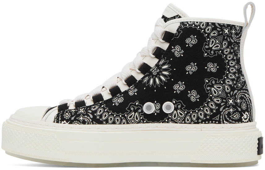 AMIRI Black & White Bandana Court Hi Sneakers Amiri
