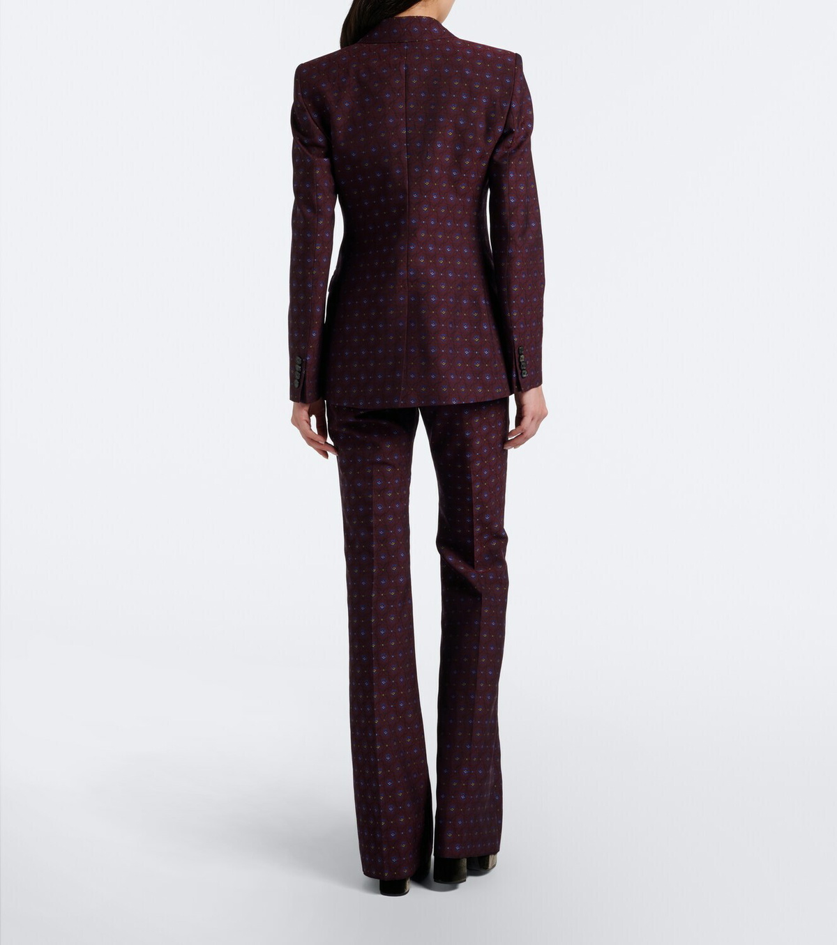 Etro Floral jacquard wool and cotton flared pants