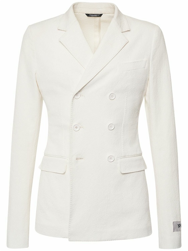 Photo: DOLCE & GABBANA Cotton Blend Double Breasted Jacket