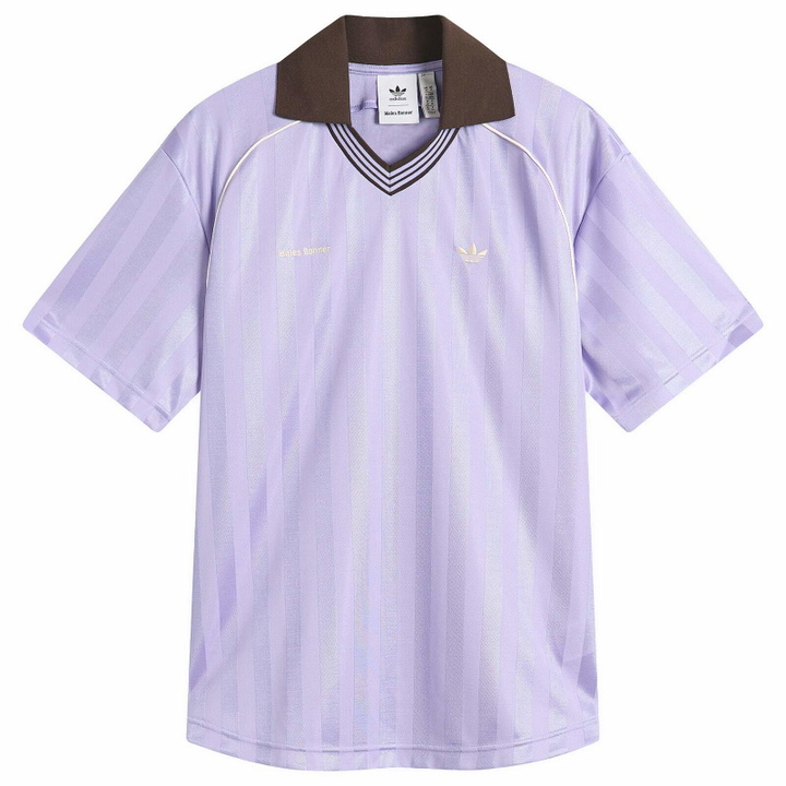 Photo: Adidas Men's x Wales Bonner Football T-Shirt in Light Purple