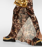 Dries Van Noten Printed satin maxi skirt