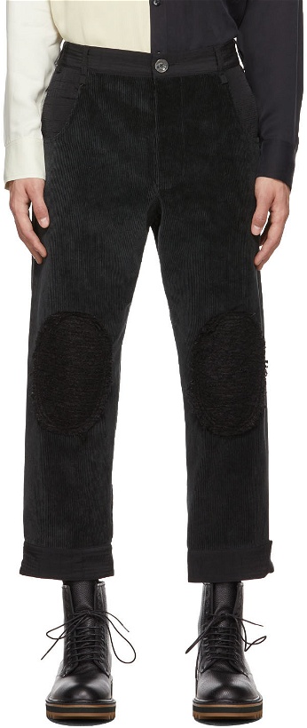 Photo: Song for the Mute Black Tab Knee Patch Pocket Pants