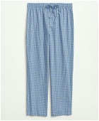 Brooks Brothers Men's Cotton Poplin Gingham Pajamas | Chambray Blue