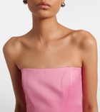 Leo Lin Rayna floral-appliqué bustier gown