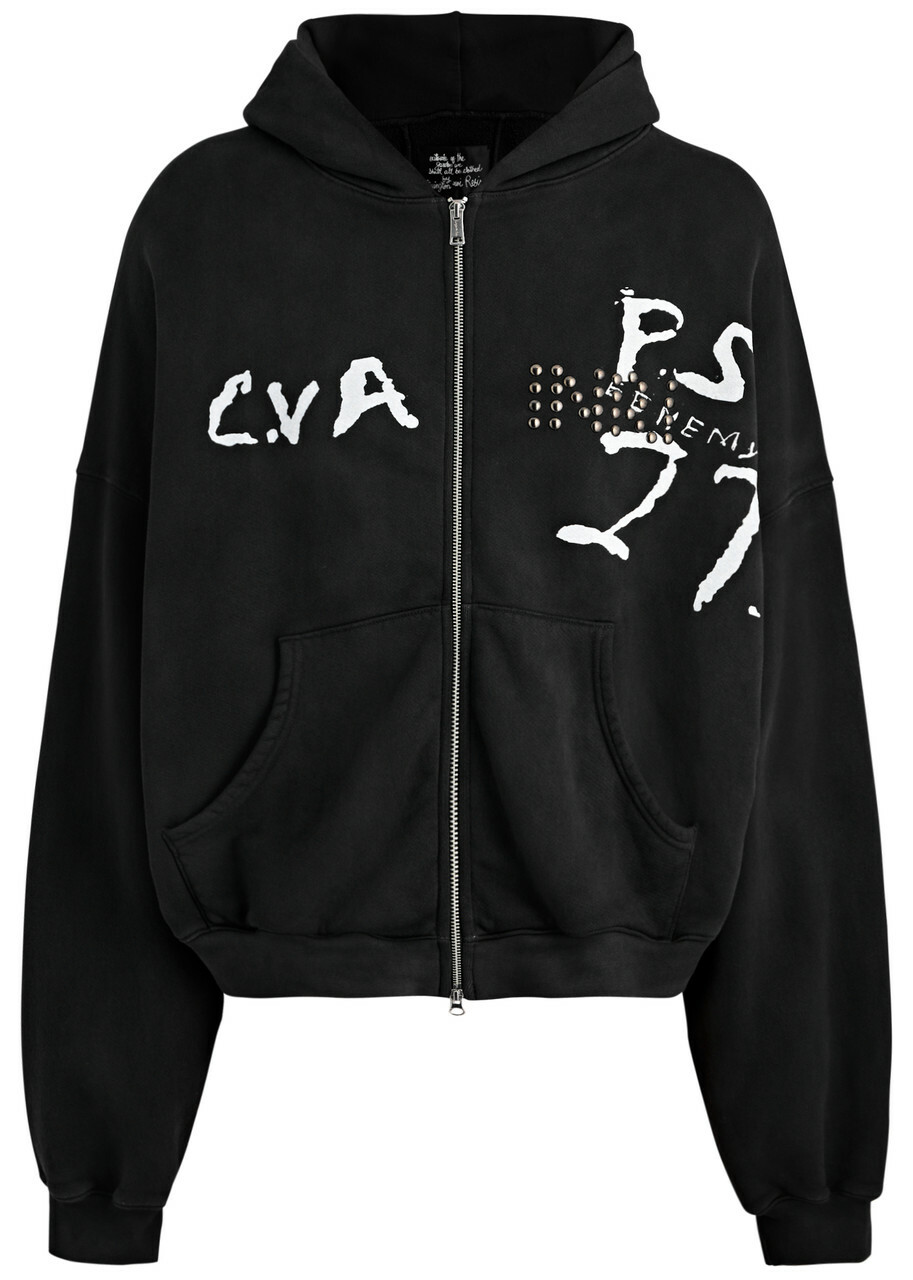 RIVINGTON roi Rebis ロゴ INRI スタッズ コットン スウェット Rivington Roi Rebis Inri Embellished Hooded Cotton
