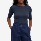 YMC Women's Earth Charlotte Short Sleeve Top in Navy