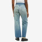 Auralee Women's Selvedge Faded Heavy Denim Pants in Faded Indigo