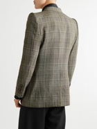 GUCCI - Slim-Fit Prince of Wales Checked Wool and Linen-Blend Blazer - Gray
