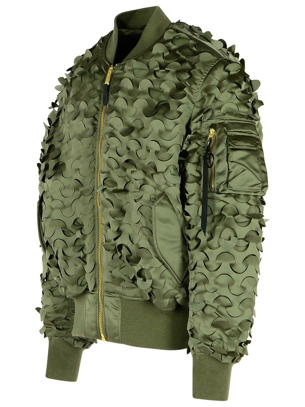 Photo: Alpha Industries ulcans Green Nylon Bomber Jacket