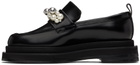 Simone Rocha Black Bell Charm Heart Toe Platform Loafers