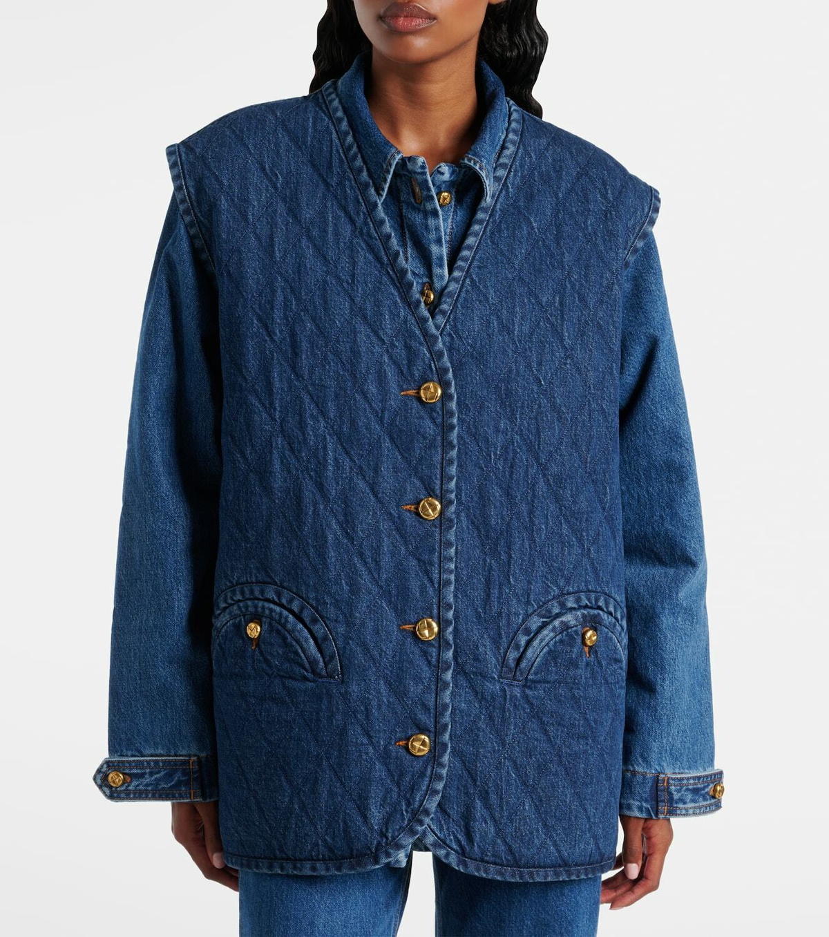 Blazé Milano Suffolk quilted denim vest