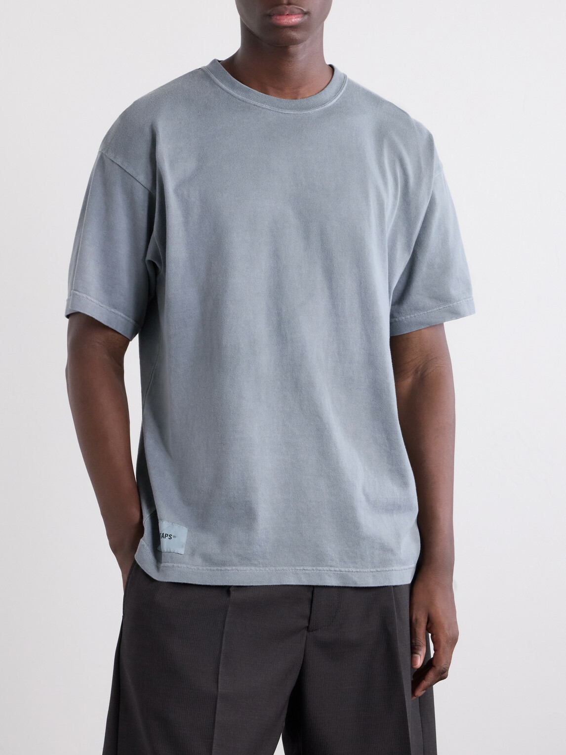 WTAPS - Logo-Appliquéd Cotton-Jersey T-Shirt - Gray