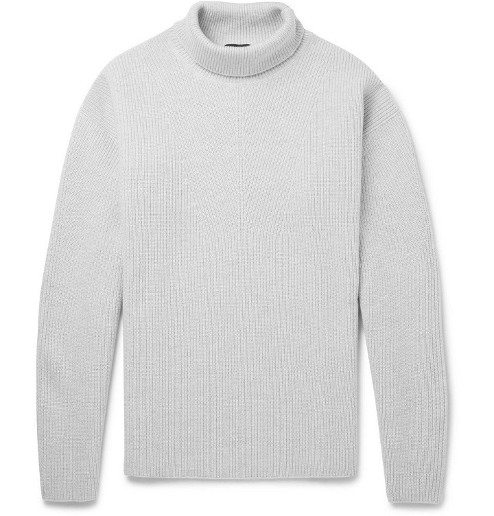 Photo: TOM FORD - Ribbed Wool Rollneck Sweater - Men - Stone