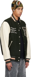 BAPE Green Bape Varsity Bomber Jacket