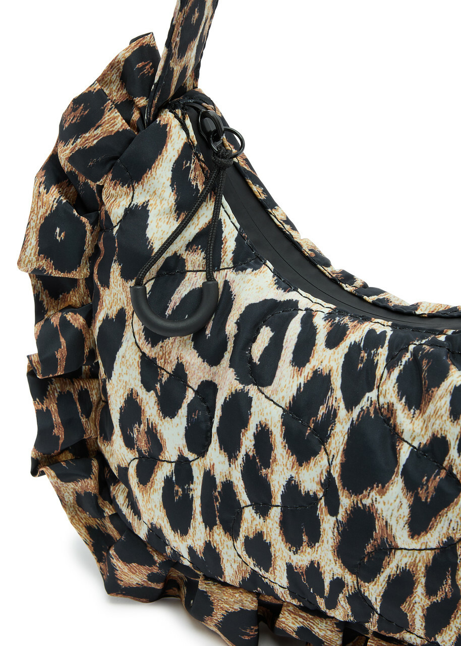 Damson Madder 90's Frill Leopard-print Shell Shoulder bag - One Size