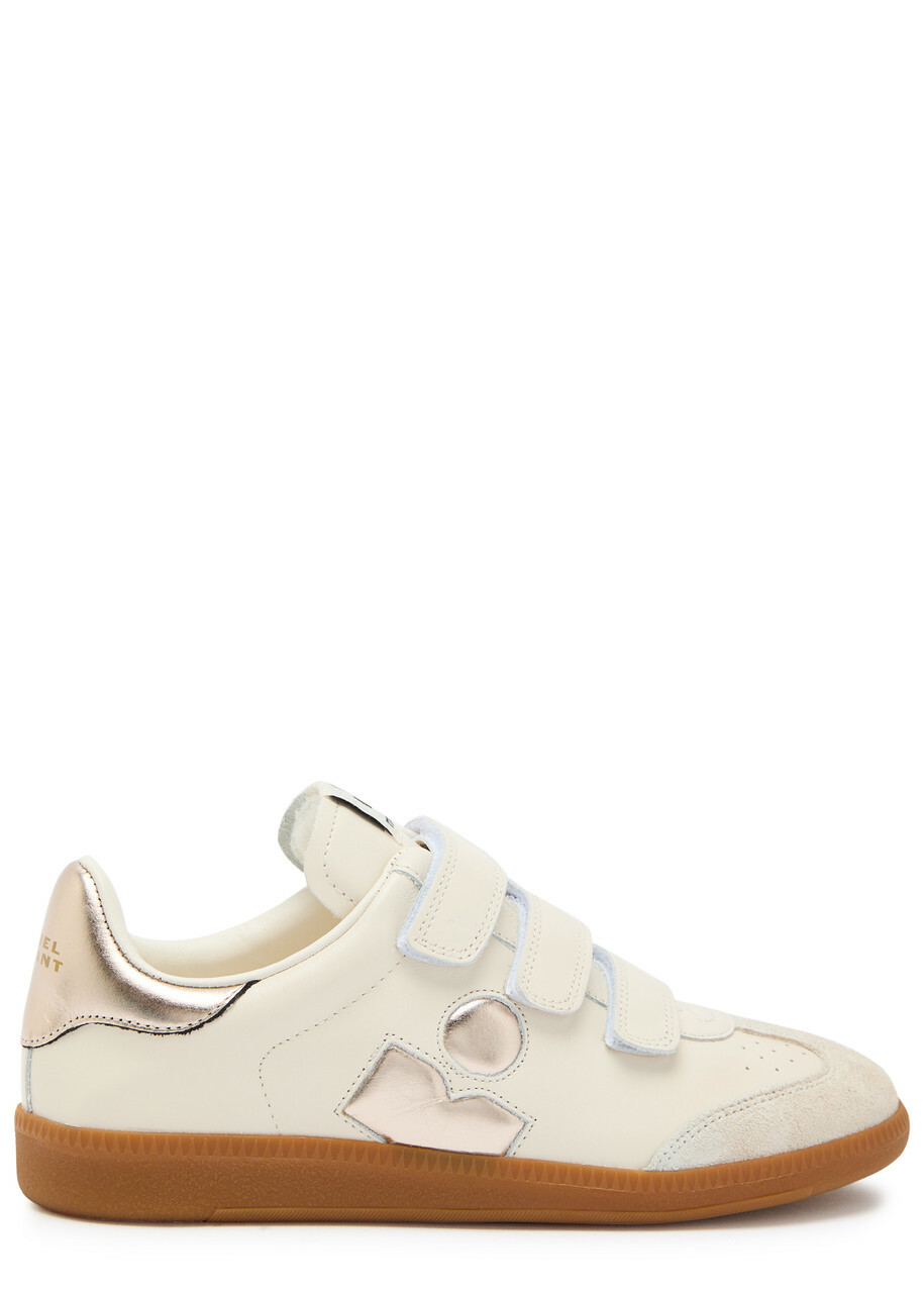 Isabel Marant Beth Panelled Suede and Leather Sneakers White
