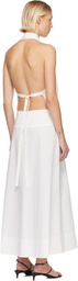 St. Agni White Halter Wrap Midi Dress