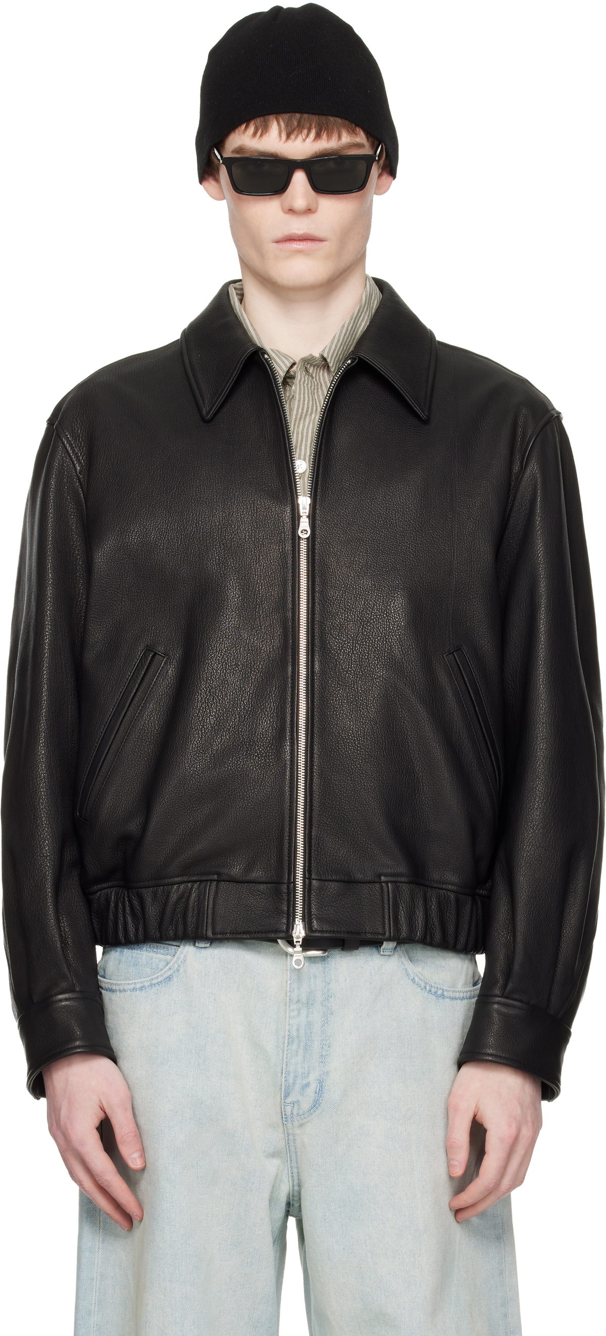 COOR Black Goatskin Blouson Jacket