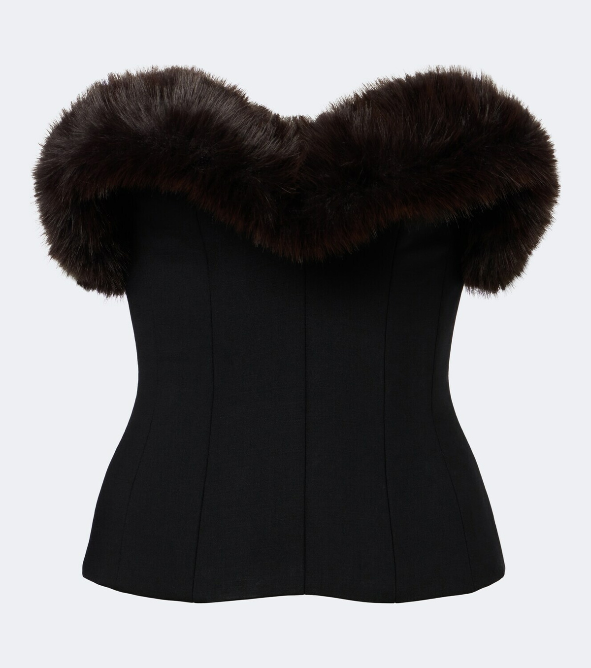 David Koma Wool-blend corset top