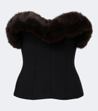 David Koma Wool-blend corset top