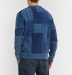 Beams Plus - Patchwork Indigo-Dyed Cable-Knit Cotton Cardigan - Blue